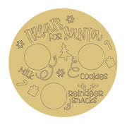 Design By Line Round MDF Cutout Treats For Santa Milk Cookies Reindeer Snacks - Unfinished For DIY