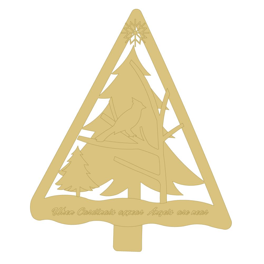 Design By Line Tree MDF Cutout When Cardinals Appear Angels Are Near - Unfinished For DIY
