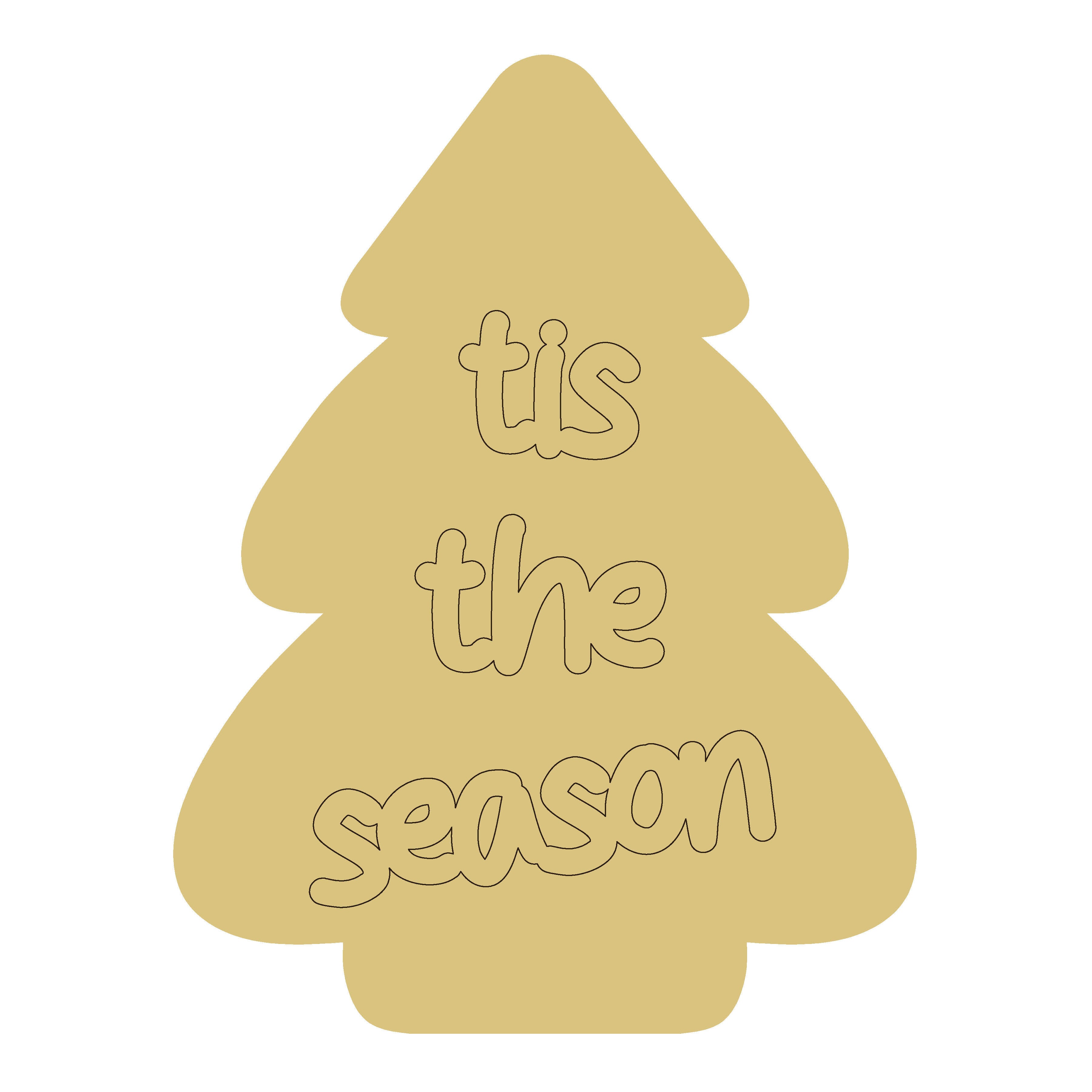 Design By Line Tree MDF Cutout Tis The Season - Unfinished For DIY