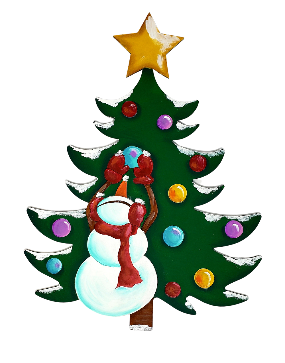 Design By Line Tree MDF Cutout Snowman Silhouette - Unfinished For DIY