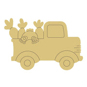 Design By Line Truck MDF Cutout Bunny Truck With Carrots - Unfinished For DIY