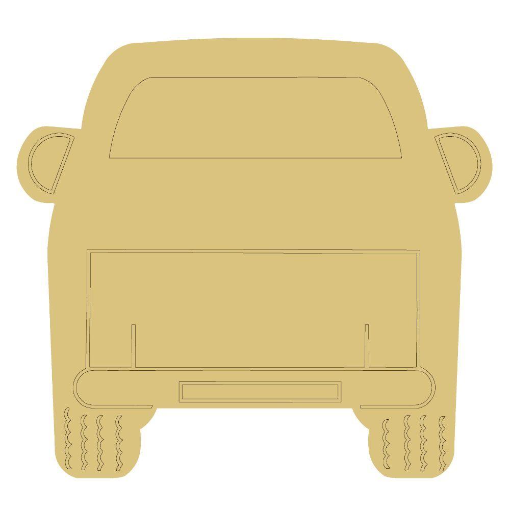 Design By Line Truck MDF Cutout Front Silhouette - Unfinished For DIY