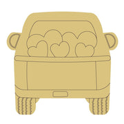 Design By Line Truck MDF Cutout Hearts In Truck Bed Silhouette - Unfinished For DIY