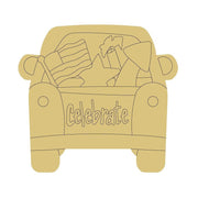 Design By Line Truck MDF Cutout Celebrate July 4th American FLag Firworks - Unfinished For DIY
