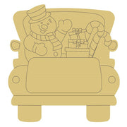 Design By Line Back Of Truck MDF Cutout Snowman Gift Boxes - Unfinished For DIY
