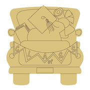 Design By Line Back Of Truck MDF Cutout Class Of Graduation Banner - Unfinished For DIY