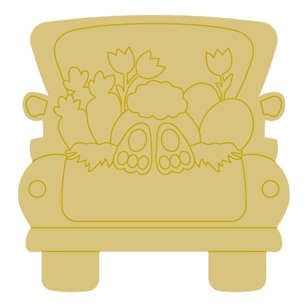 Design By Line Truck MDF Cutout Easter Bunny Carrots - Unfinished For DIY