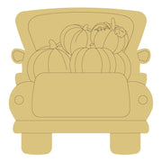 Design By Line Truck MDF Cutout Pumpkins In Truck Bed - Unfinished For DIY