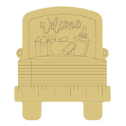 Design By Line Back of Truck MDF Cutout Welcome School Supplies - Unfinished For DIY