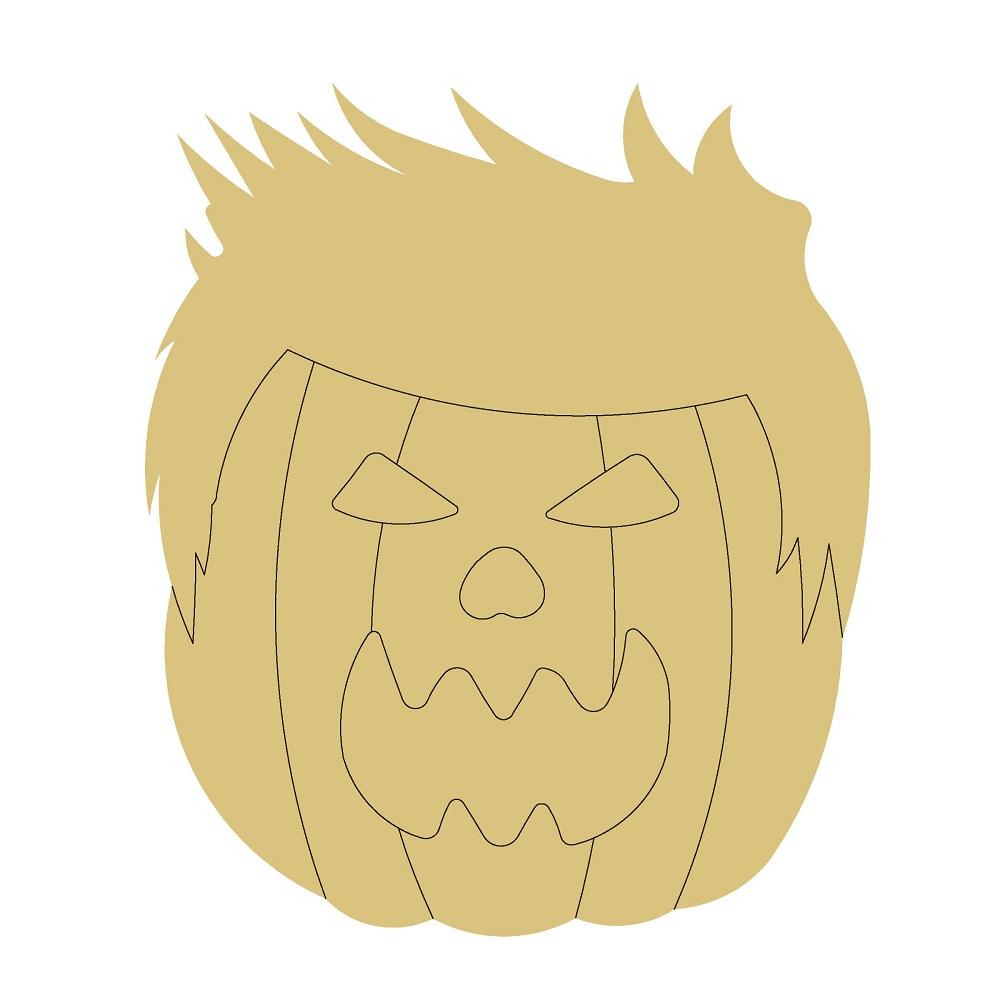 Design By Line Pumpkin MDF Cutout Jack-O-Lantern Face Style 1 - Unfinished For DIY
