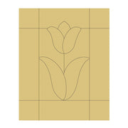 Design By Line Rectangle MDF Cutout Tulip With Leaves - Unfinished For DIY