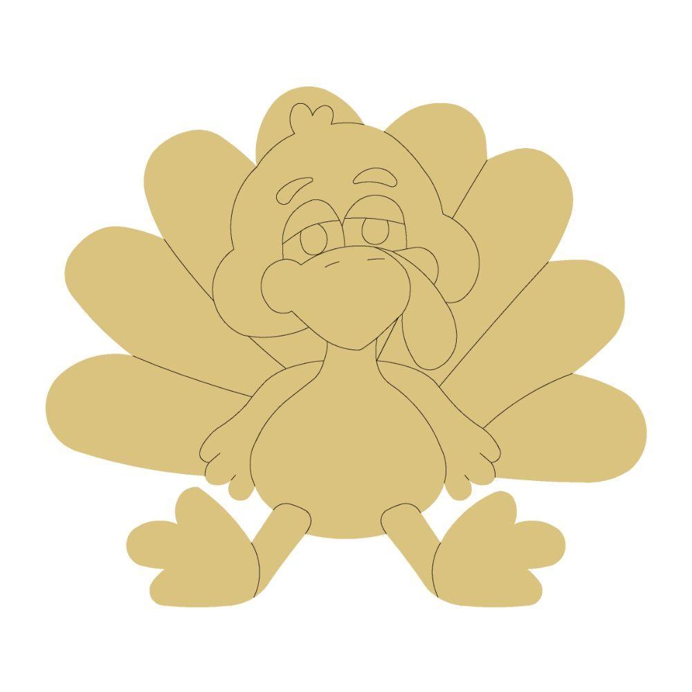 Design By Line Turkey Silhouette MDF Cutout Thanksgiving Decor - Unfinished For DIY
