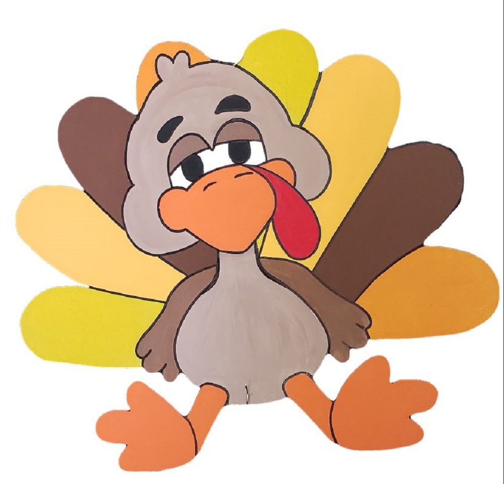 Design By Line Turkey Silhouette MDF Cutout Thanksgiving Decor - Unfinished For DIY