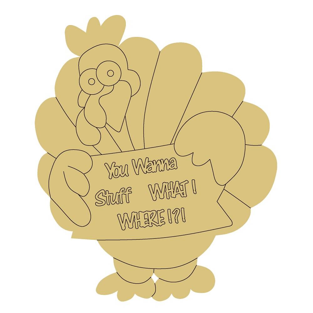 Design By Line Turkey Silhouette MDF Cutout You Wanna Stuff What! Where?! - Unfinished For DIY
