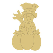 Design By Line Turkey On Pumpkins Silhouette MDF Cutout Thanksgiving Scene - Unfinished For DIY