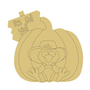 Design By Line Pumpkin MDF Cutout It's Fall Y'all Sign With Turkey - Unfinished For DIY
