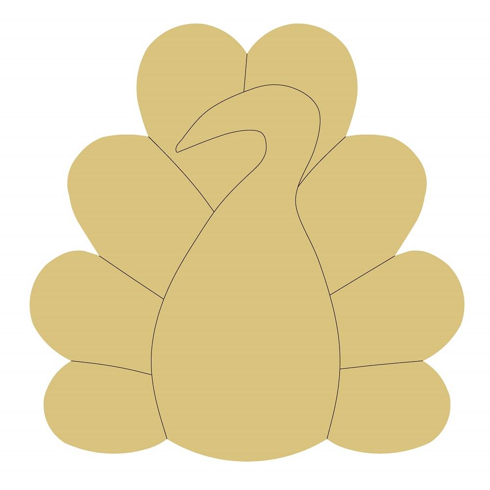 Design By Line Turkey Fan MDF Cutout Peacock - Unfinished For DIY