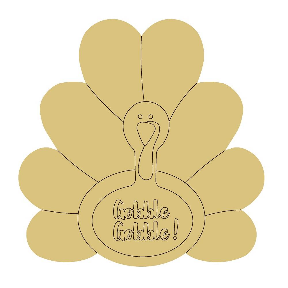 Design By Line Turkey MDF Cutout Gobble Gobble! - Unfinished For DIY