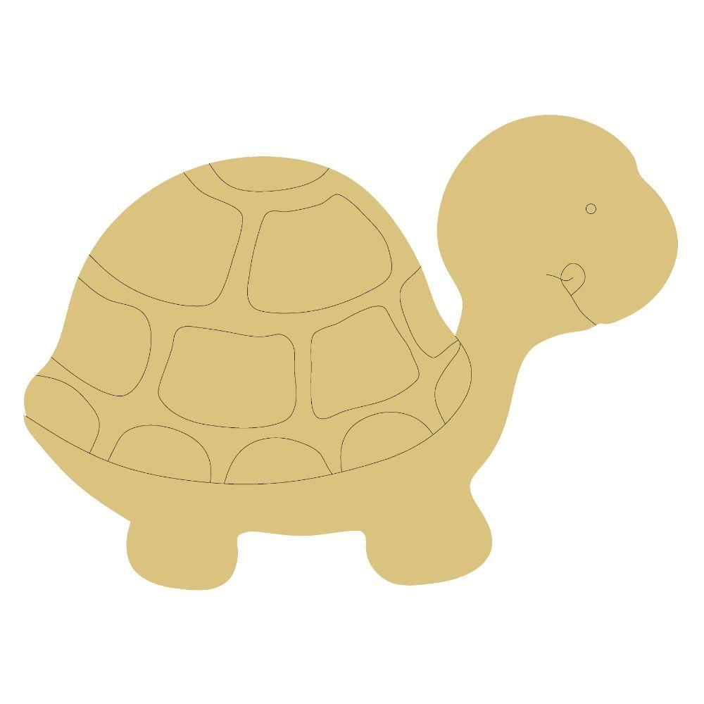 Design By Line Turtle MDF Cutout Line-Etched Shell Pattern - Unfinished For DIY