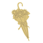 Design By Line Umbrella MDF Cutout Sunflower Bouquet With Ribbon - Unfinished For DIY