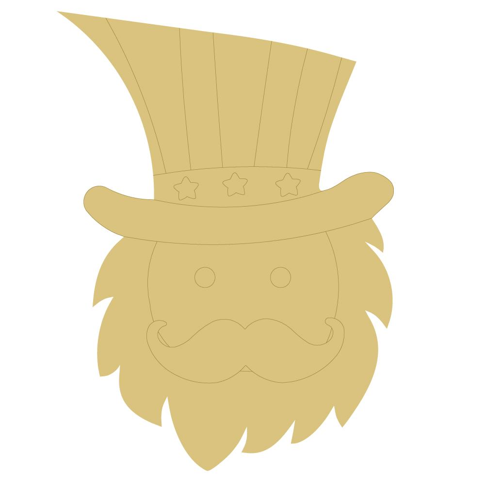 Design By Line Silhouette MDF Cutout Uncle Sam - Unfinished For DIY