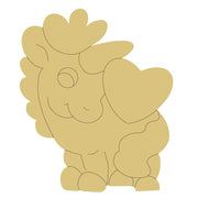 Design By Line Unicorn MDF Cutout With Heart Silhouette - Unfinished For DIY