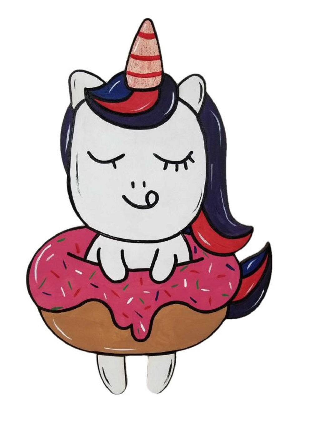 Design By Line Cupcake Unicorn MDF Cutout Silhouette - Unfinished For DIY