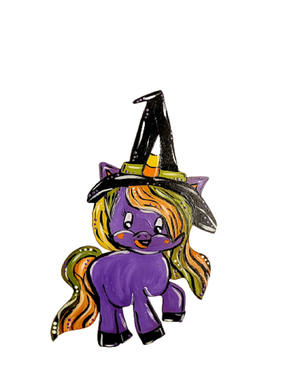 Design By Line Unicorn MDF Cutout Witch Hat Silhouette - Unfinished For DIY
