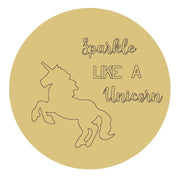 Design By Line Round MDF Cutout Sparkle Like A Unicorn - Unfinished For DIY