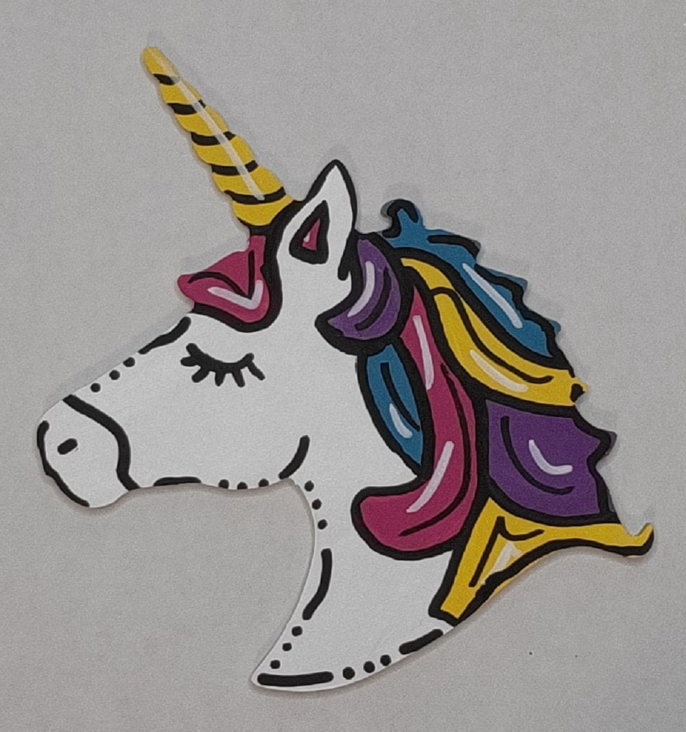 Design By Line Unicorn Head MDF Cutout Silhouette - Unfinished For DIY