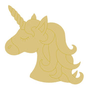 Design By Line Unicorn Head MDF Cutout Unicorn Head Silhouette - Unfinished For DIY