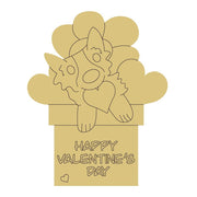 Design By Line Dog MDF Cutout Happy Valentine's Day Gift Box - Unfinished For DIY