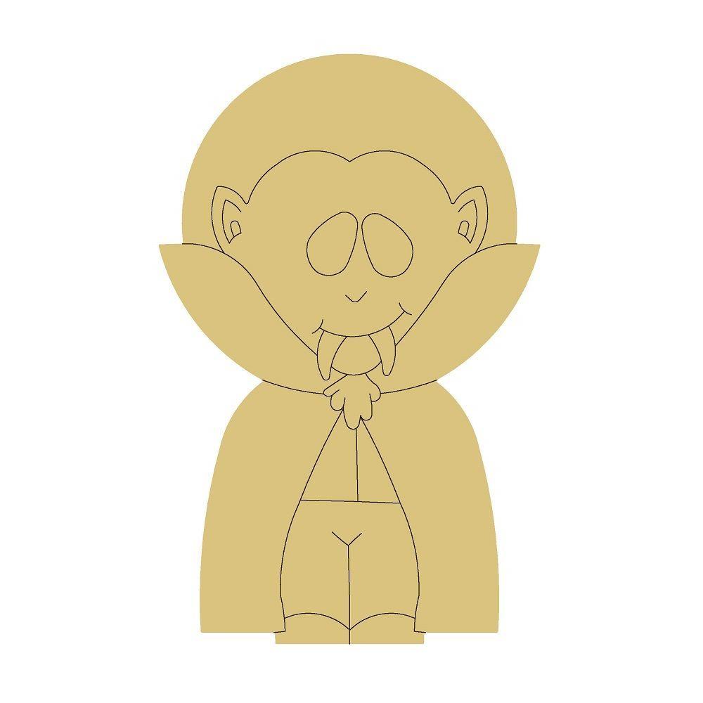 Design By Line Vampire MDF Cutout Vampire Silhouette - Unfinished For DIY