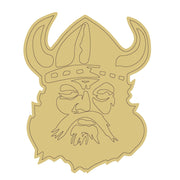 Design By Line Viking Head MDF Cutout Horned Silhouette - Unfinished For DIY