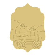 Design By Line Pumpkin Wagon MDF Cutout Silhouette - Unfinished For DIY