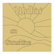 Design By Line Square MDF Cutout Walkin On Sunshine Sunset Waves - Unfinished For DIY