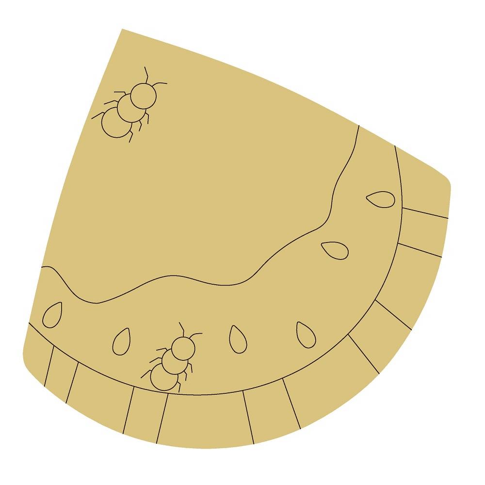 Design By Line Watermelon Slice MDF Cutout Ants - Unfinished For DIY