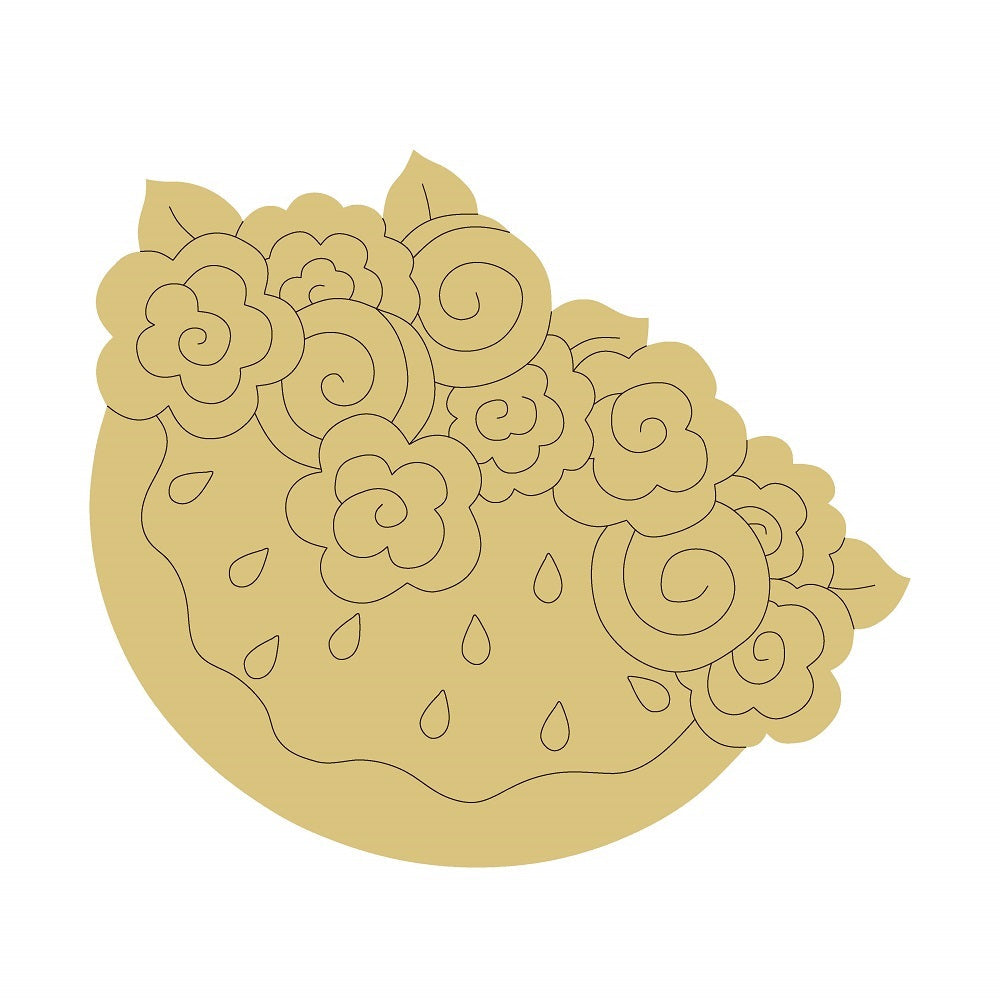 Design By Line Watermelon MDF Cutout Floral Cluster - Unfinished For DIY