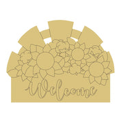 Design By Line Basket MDF Cutout Welcome Flower Basket - Unfinished For DIY