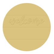 Design By Line Round MDF Cutout Welcome - Unfinished For DIY