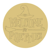 Design By Line Round MDF Cutout Welcome My Petites - Unfinished For DIY