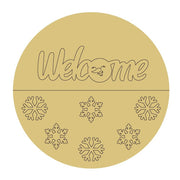 Design By Line Round MDF Cutout Welcome Snowflakes - Unfinished For DIY
