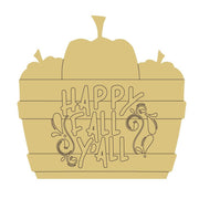 Design By Line Barrel MDF Cutout Happy Fall Y'all - Unfinished For DIY