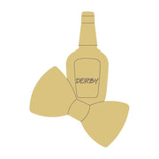 Design By Line Bottle With Bow MDF Cutout - Unfinished For DIY