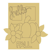 Design By Line Pumpkin MDF Cutout Hello Fall Sunflower- Unfinished For DIY
