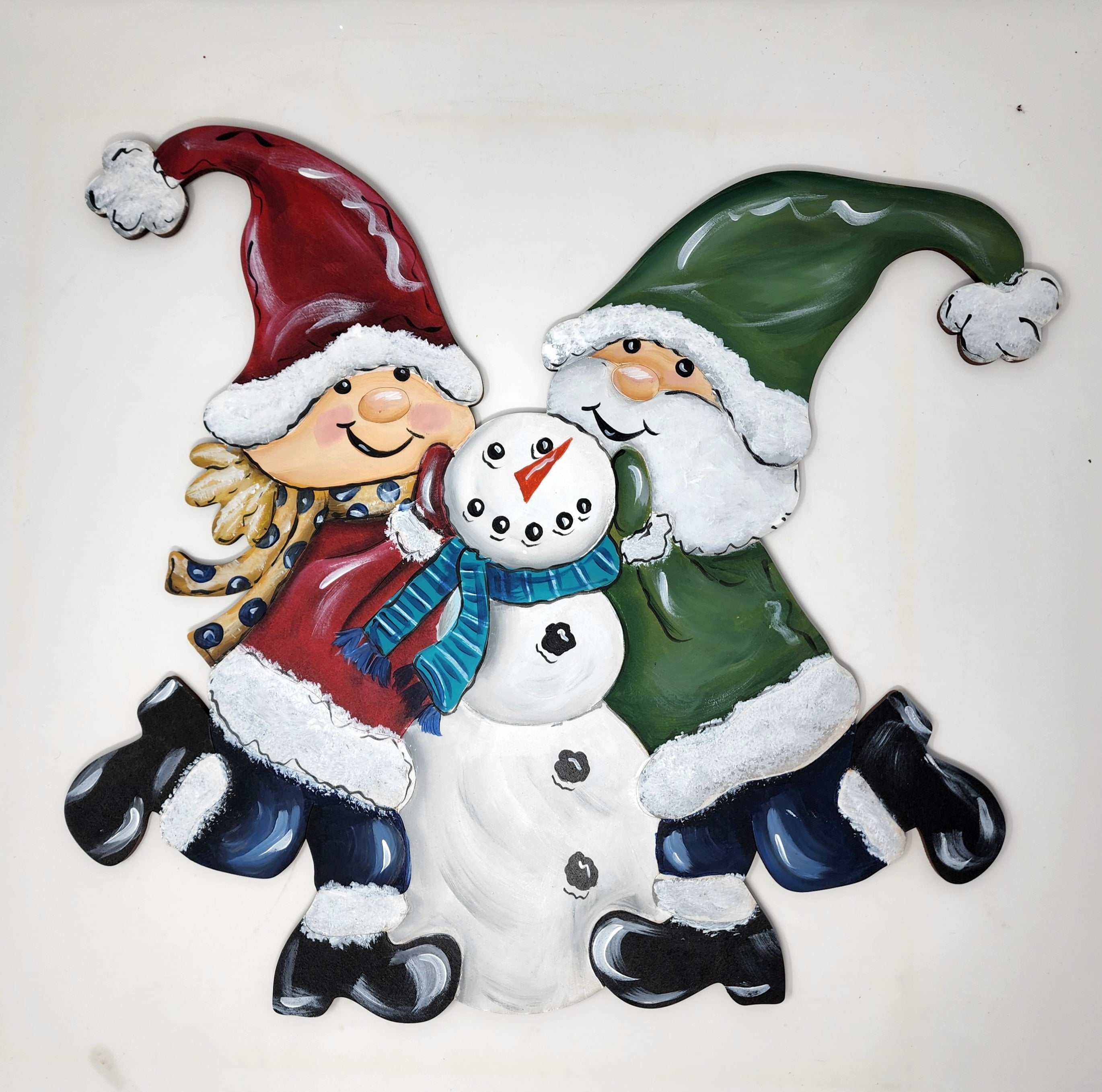 Design By Line Two Humans MDF Cutout With Snowman - Unfinished For DIY