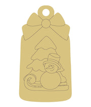 Design By Line Jar MDF Cutout Snowman And Christmas Tree Scene With Bow - Unfinished For DIY