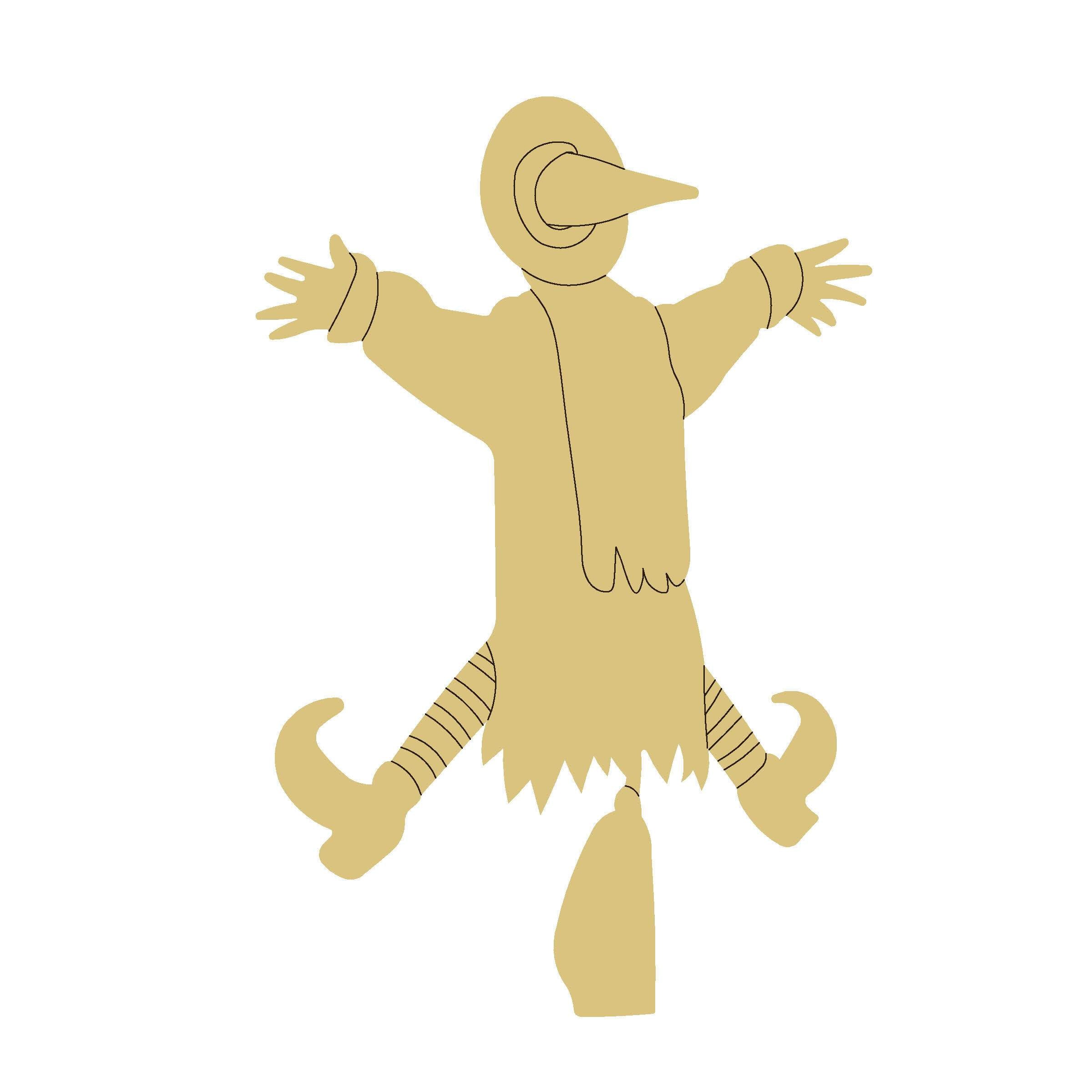 Design By Line Witch MDF Cutout Outstretched Arms Silhouette - Unfinished For DIY