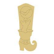 Design By Line Witch Boot  MDF Cutout Silhouette - Unfinished For DIY