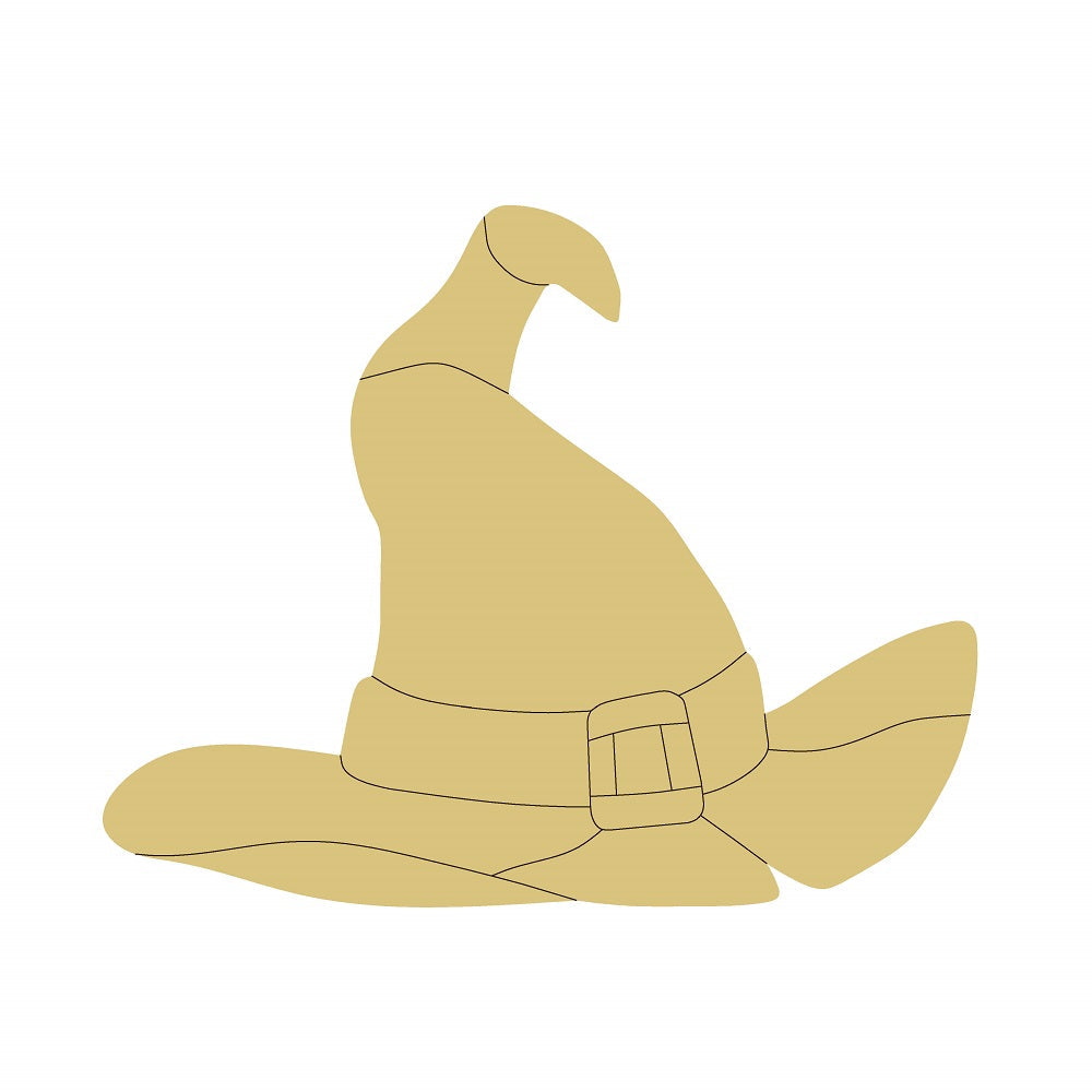 Design By Line Witch Hat MDF Cutout With Buckle - Unfinished For DIY